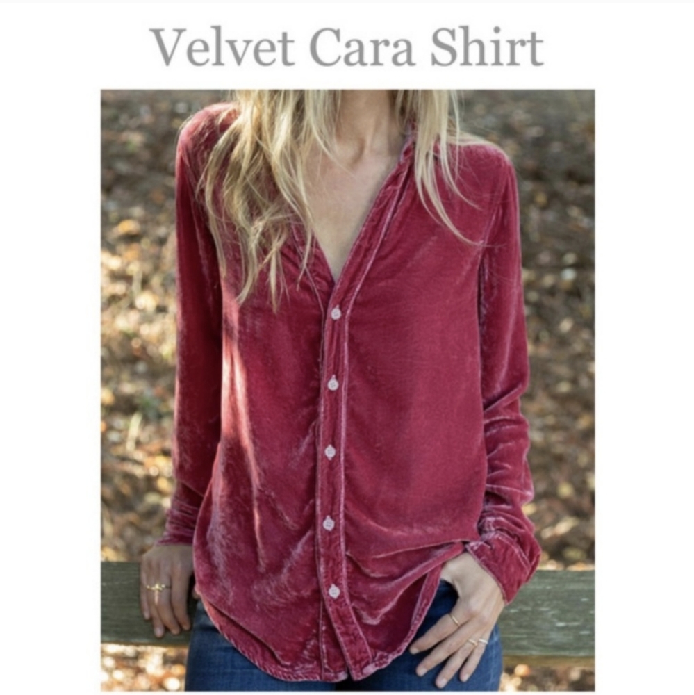 Free People X CP Shades Velvet Cara Shirt